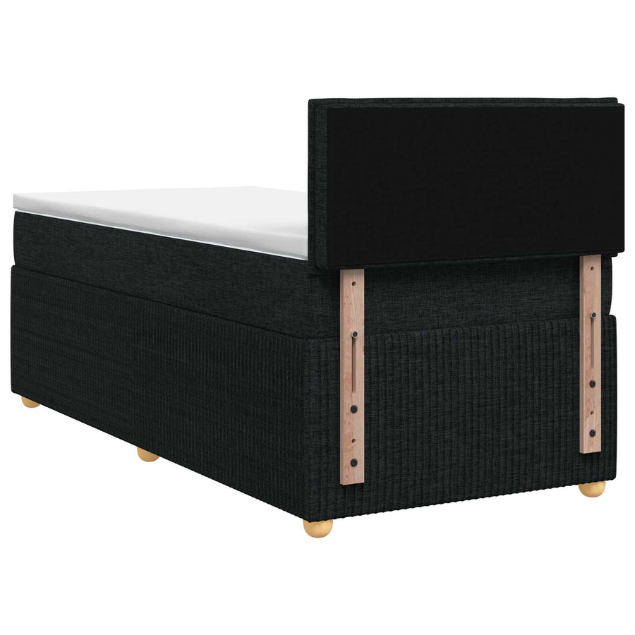 Boxspringbed met matras met hoofdeinde Zwart 100 x 200 cm Stof