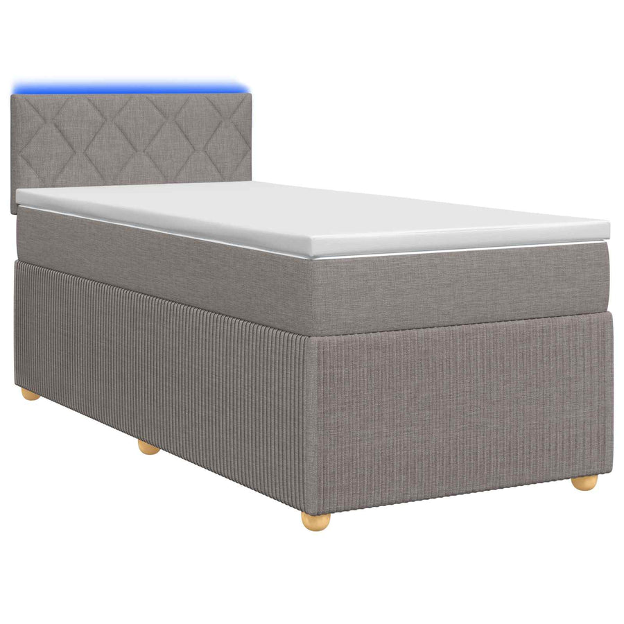 Boxspringbed met matras met hoofdeinde Taupe 100 x 200 cm Stof