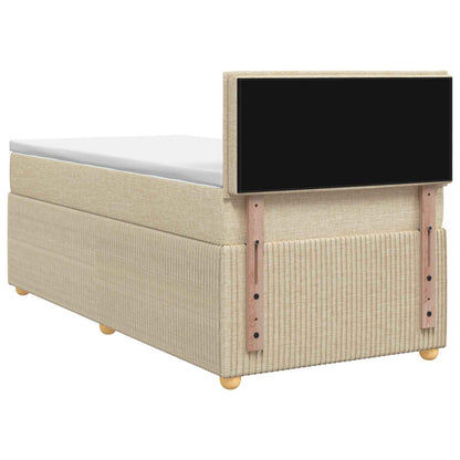Boxspringbed met matras Crèmekleurig 100 x 200 cm Stof