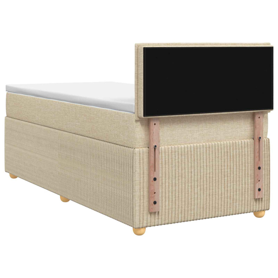 Boxspringbed met matras Crèmekleurig 100 x 200 cm Stof