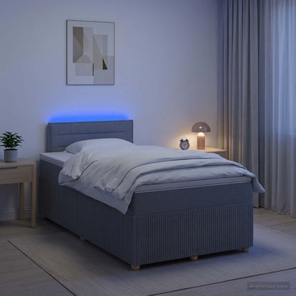 Boxspringbed met matras Lichtgrijs 120 x 190 cm Stof