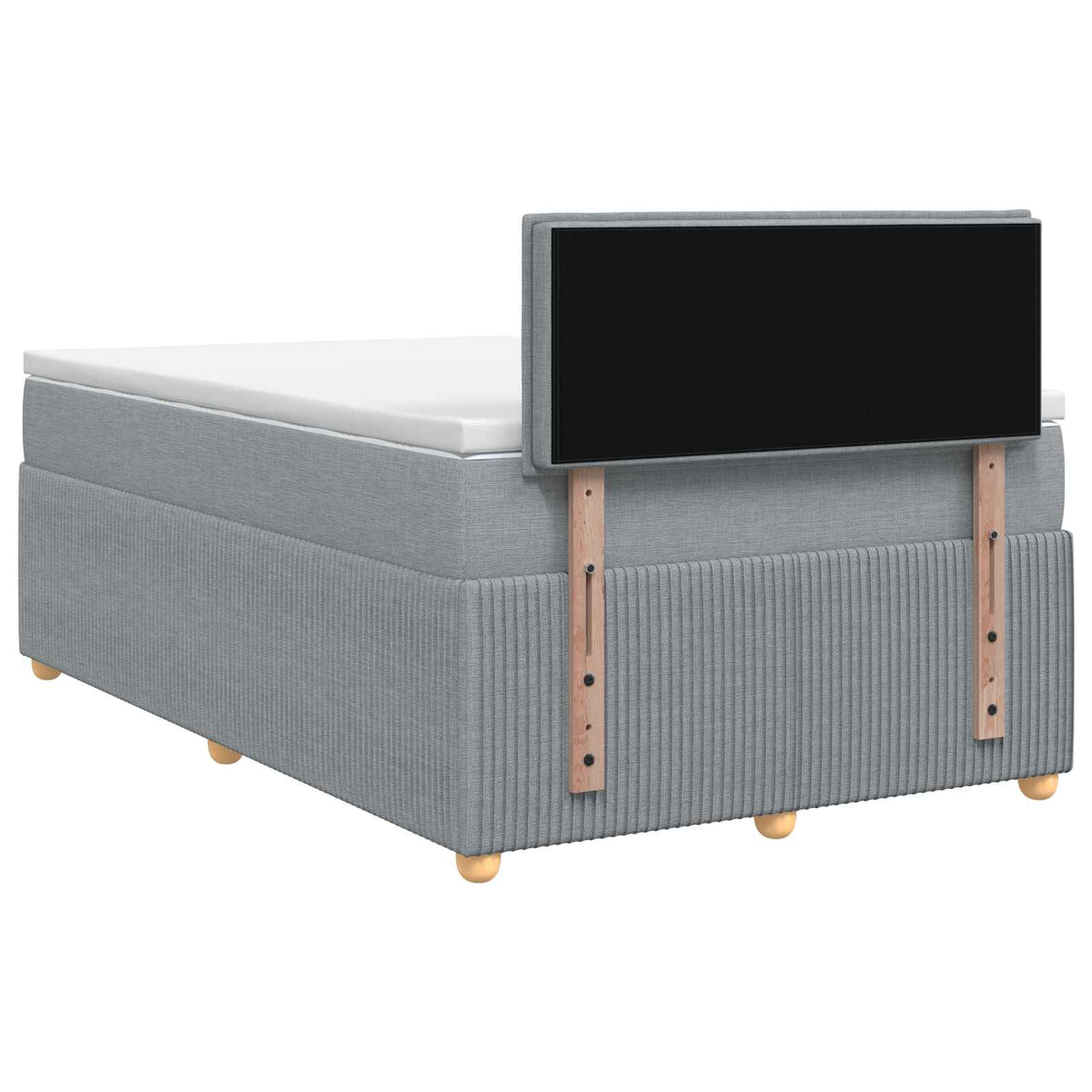Boxspringbed met matras Lichtgrijs 120 x 190 cm Stof