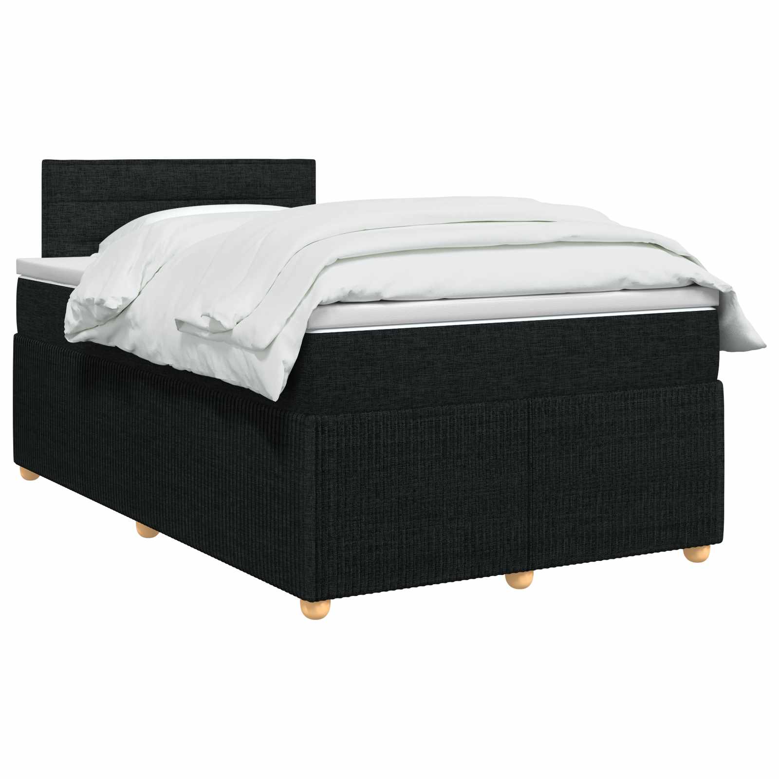 Boxspringbed met matras met hoofdeinde Zwart 120 x 190 cm Stof