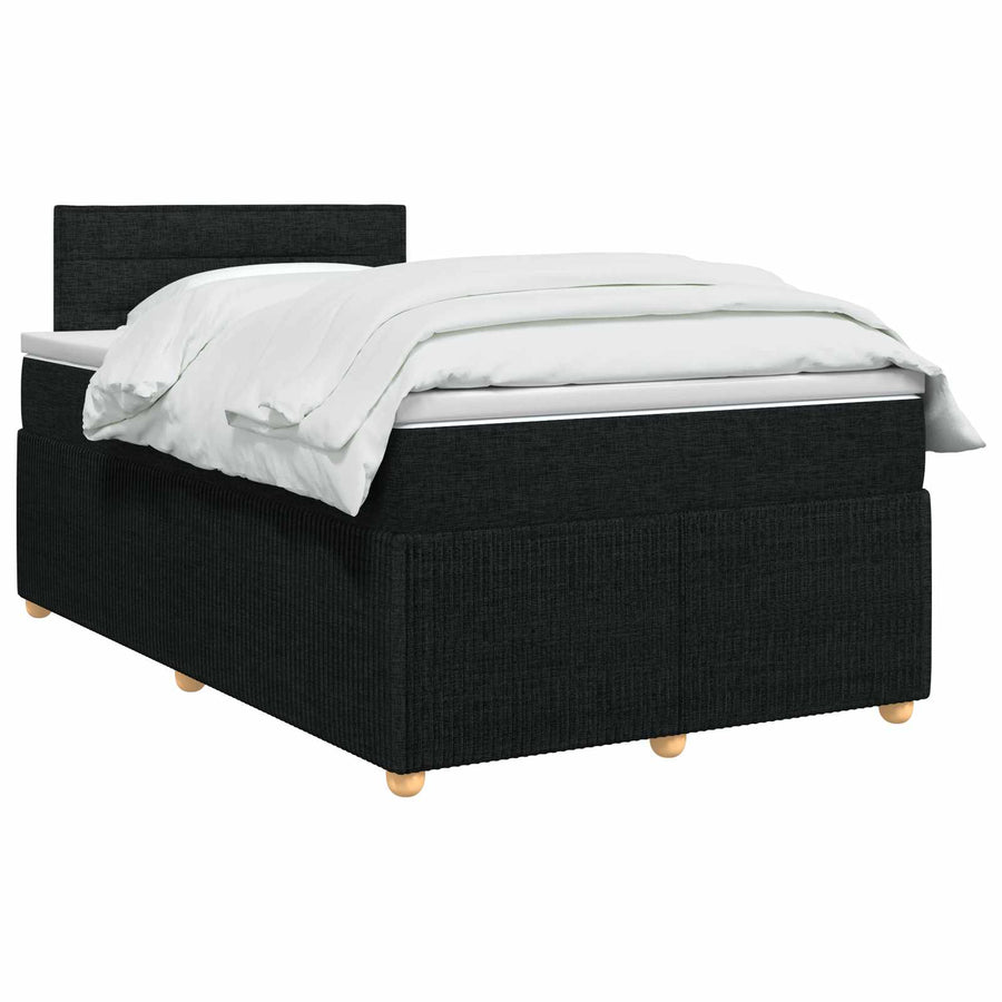 Boxspringbed met matras met hoofdeinde Zwart 120 x 190 cm Stof