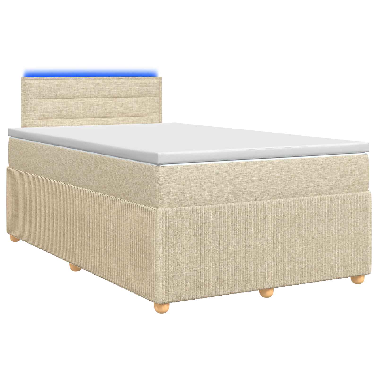 Boxspringbed met matras Crèmekleurig 120 x 190 cm Stof