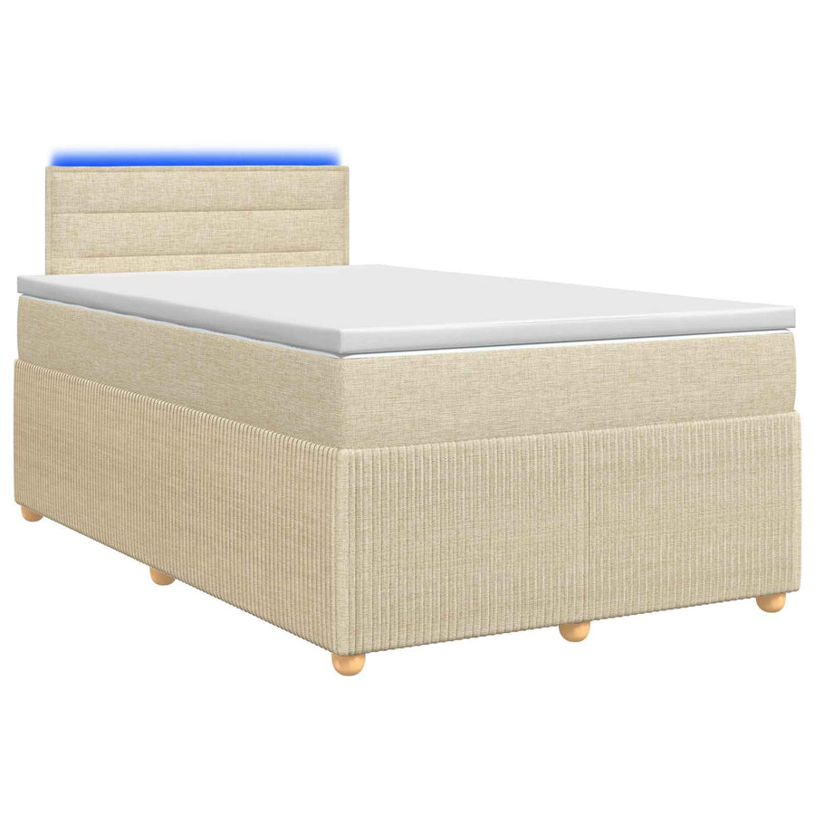 Boxspringbed met matras Crèmekleurig 120 x 190 cm Stof