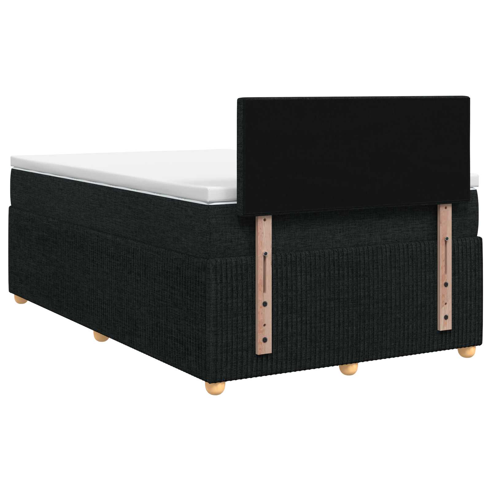 Boxspringbed met matras met hoofdeinde Zwart 120 x 190 cm Stof