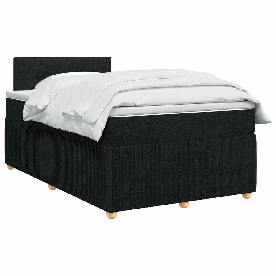 Boxspringbed met matras met hoofdeinde Zwart 120 x 190 cm Stof