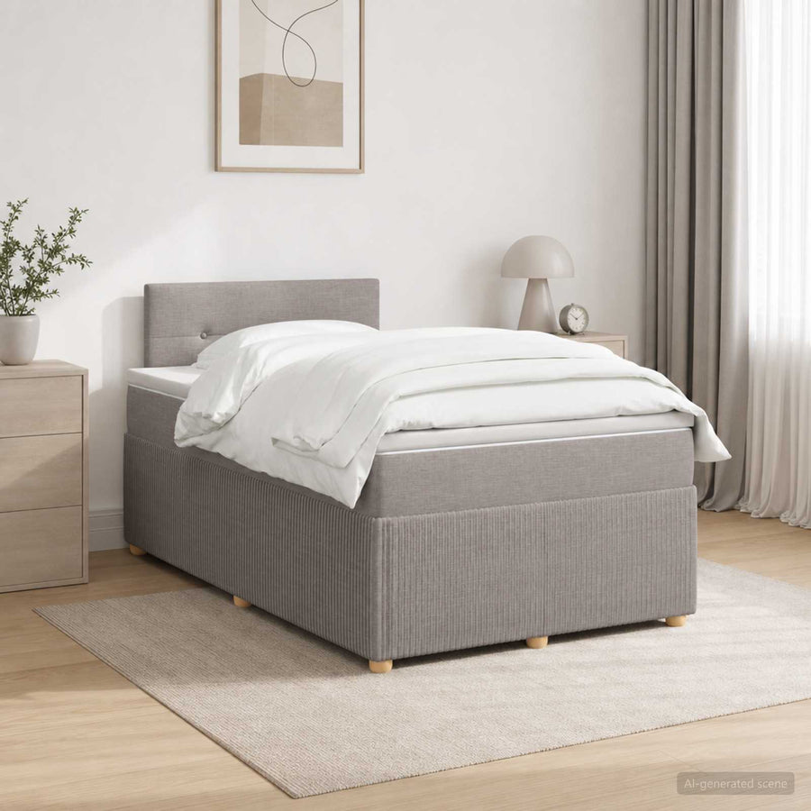Boxspringbed met matras met hoofdeinde Taupe 120 x 190 cm Stof