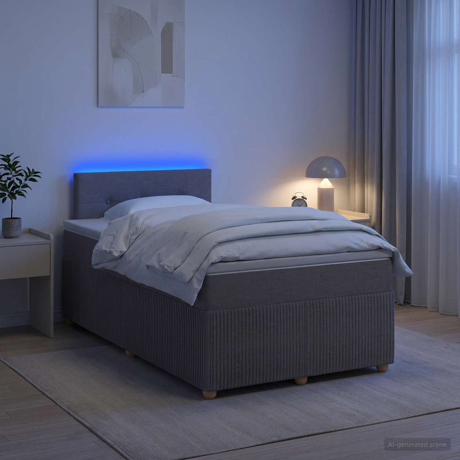 Boxspringbed met matras met hoofdeinde Taupe 120 x 200 cm Stof