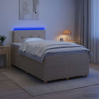 Boxspringbed met matras 120 x 200 cm crème stof