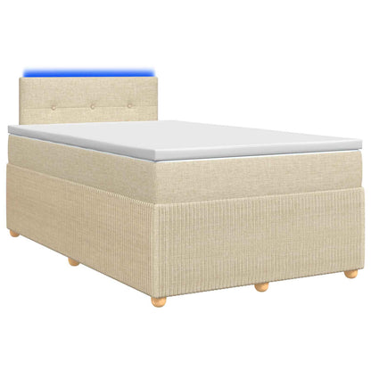Boxspringbed met matras Crèmekleurig 120 x 190 cm Stof