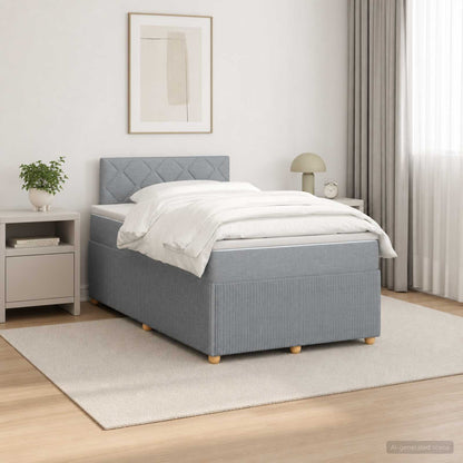 Boxspringbed met matras Lichtgrijs 120 x 190 cm Stof
