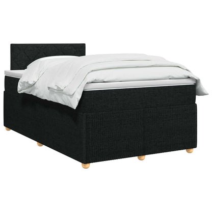 Boxspringbed met matras met hoofdeinde Zwart 120 x 190 cm Stof