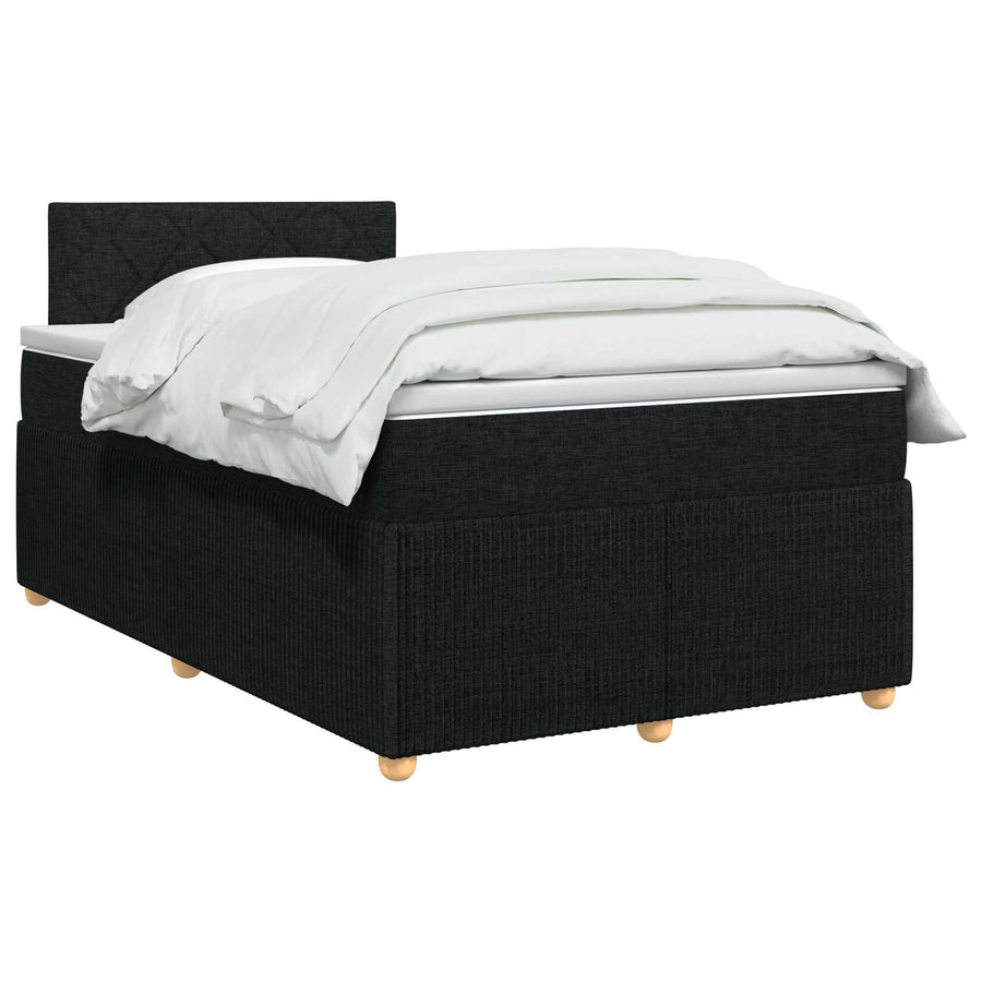 Boxspringbed met matras met hoofdeinde Zwart 120 x 190 cm Stof