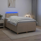 Boxspringbed 120x190 cm crème inclusief matras