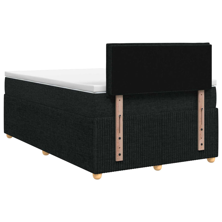 Boxspringbed met matras met hoofdeinde Zwart 120 x 200 cm Stof