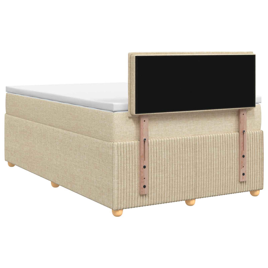 Boxspringbed met matras Crèmekleurig 120 x 200 cm Stof