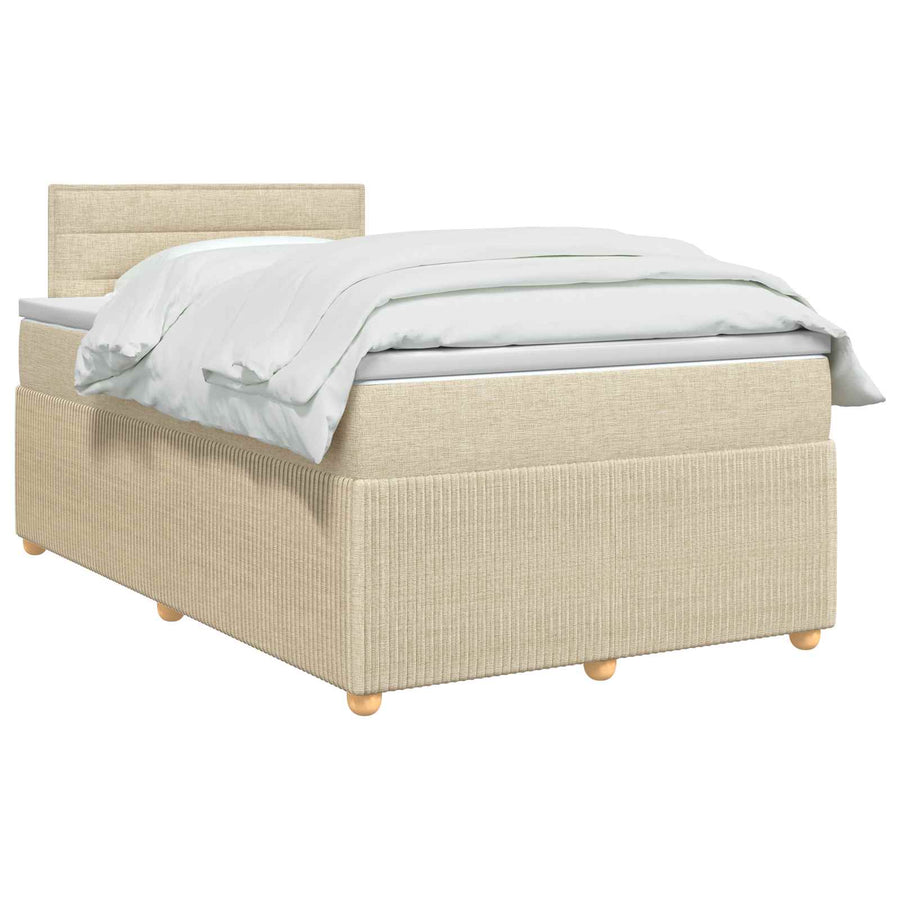 Boxspringbed met matras Crèmekleurig 120 x 200 cm Stof
