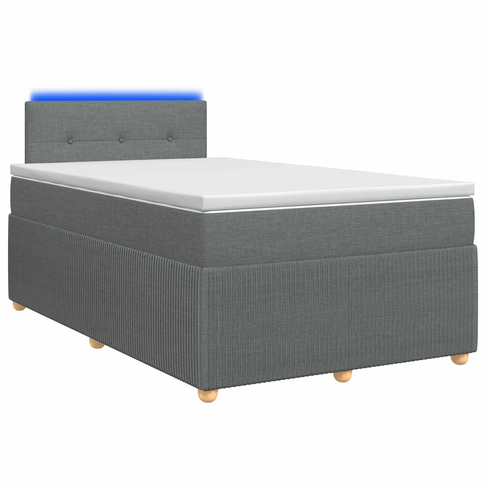 Boxspringbed met matras Donkergrijs 120 x 200 cm Stof
