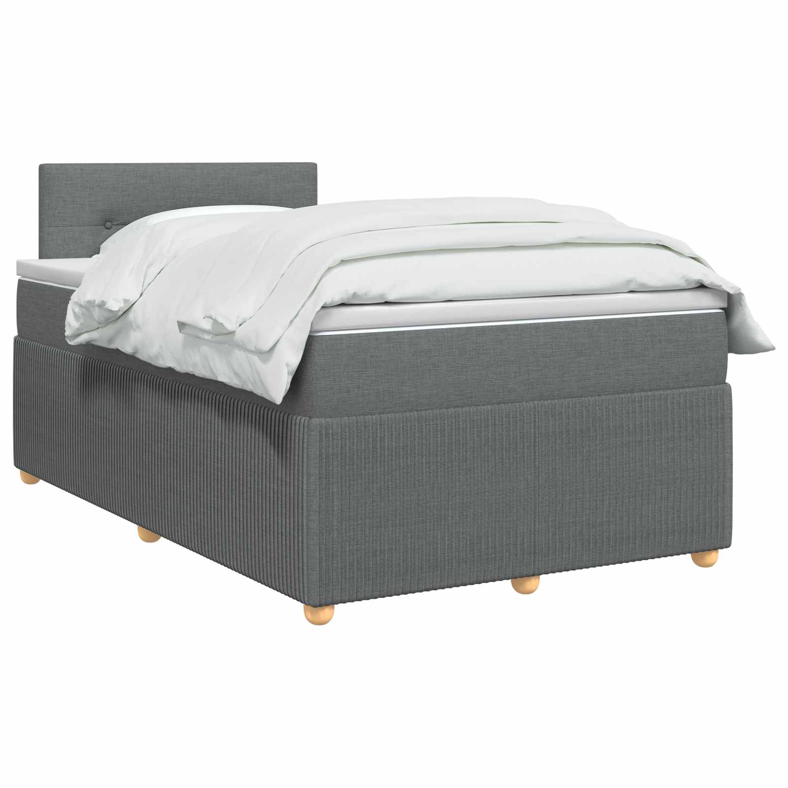 Boxspringbed met matras Donkergrijs 120 x 200 cm Stof