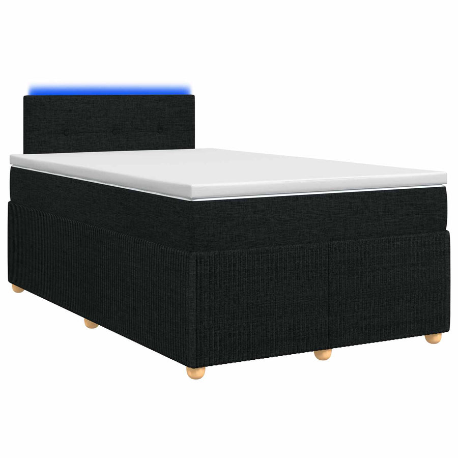 Boxspringbed met matras met hoofdeinde Zwart 120 x 200 cm Stof