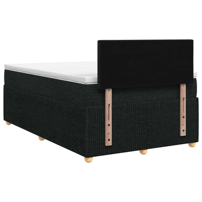 Boxspringbed met matras met hoofdeinde Zwart 120 x 200 cm Stof