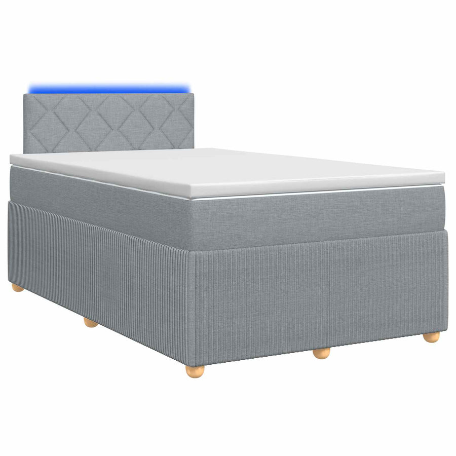 Boxspringbed met matras Lichtgrijs 120 x 200 cm Stof