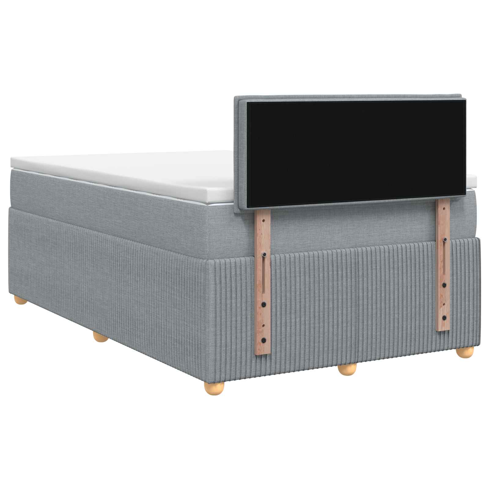 Boxspringbed met matras Lichtgrijs 120 x 200 cm Stof