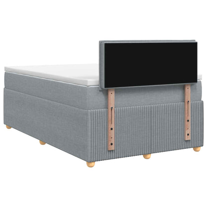 Boxspringbed met matras Lichtgrijs 120 x 200 cm Stof