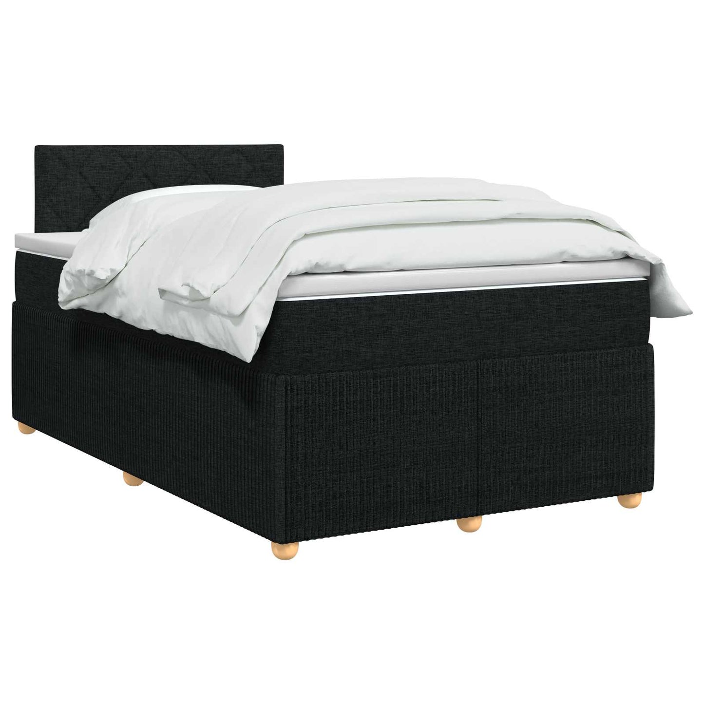 Boxspringbed met matras met hoofdeinde Zwart 120 x 200 cm Stof