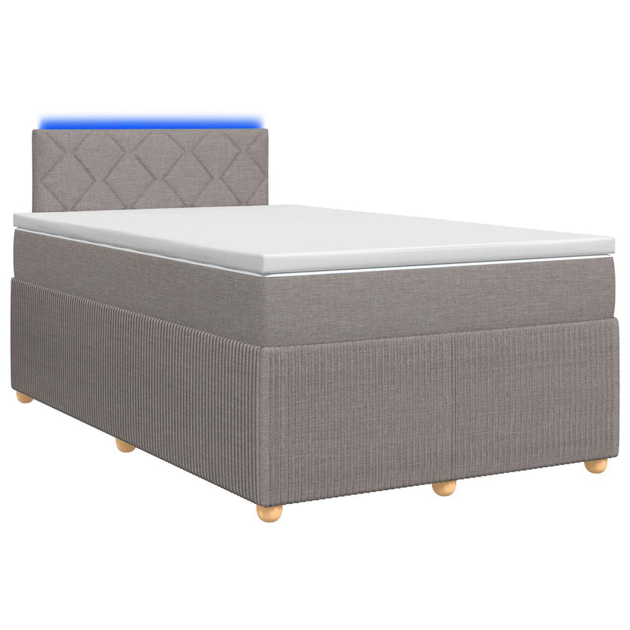 Boxspringbed met matras met hoofdeinde Taupe 120 x 200 cm Stof