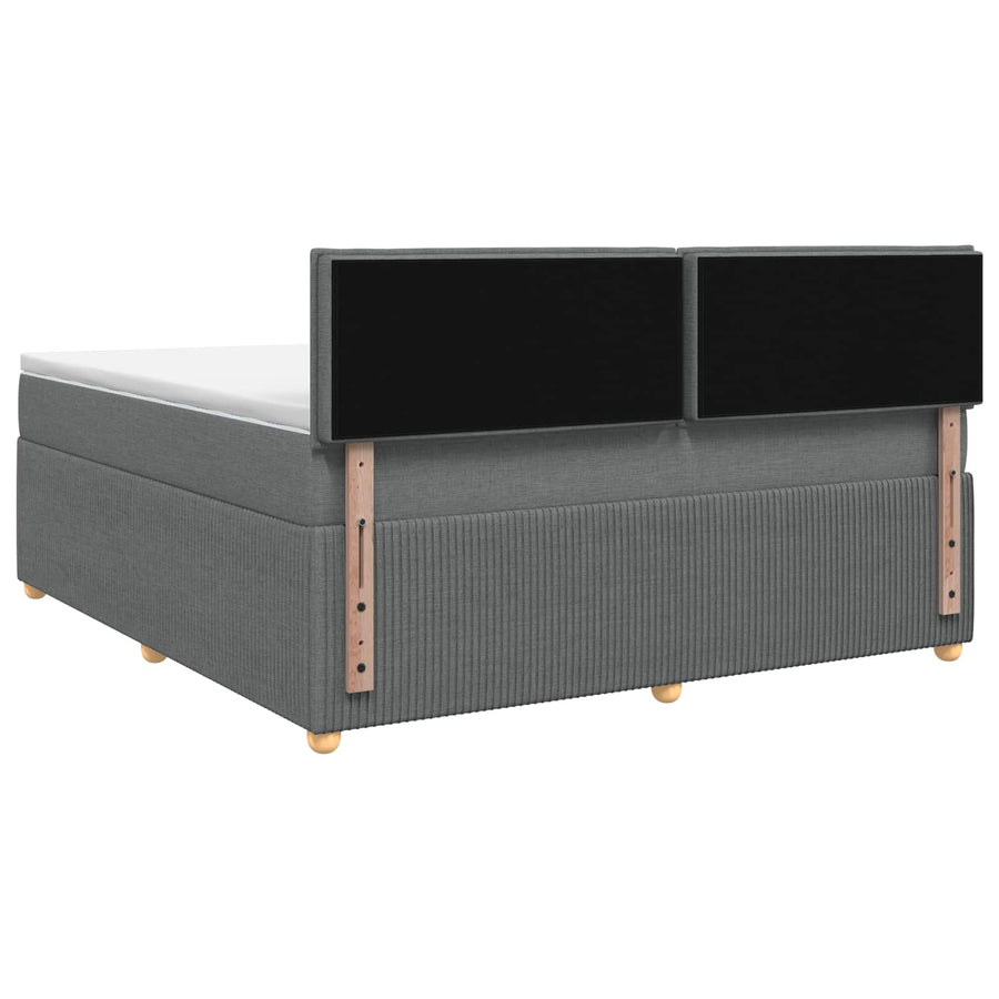 Boxspringbed met matras Donkergrijs 140 x 190 cm Stof