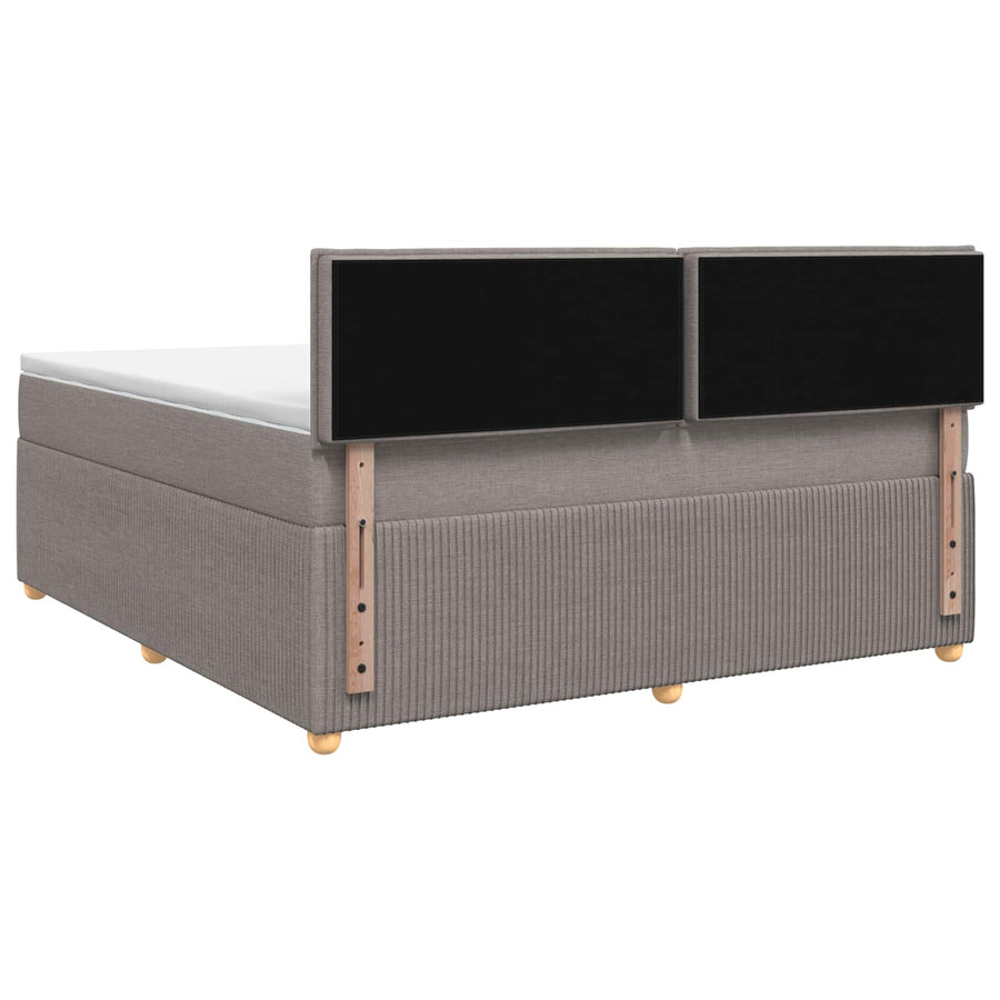 Boxspringbed met matras met hoofdeinde Taupe 140 x 190 cm Stof