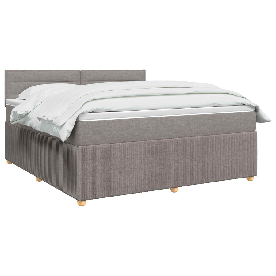 Boxspringbed met matras met hoofdeinde Taupe 140 x 190 cm Stof