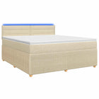 Boxspringbed met matras Crèmekleurig 140 x 190 cm Stof