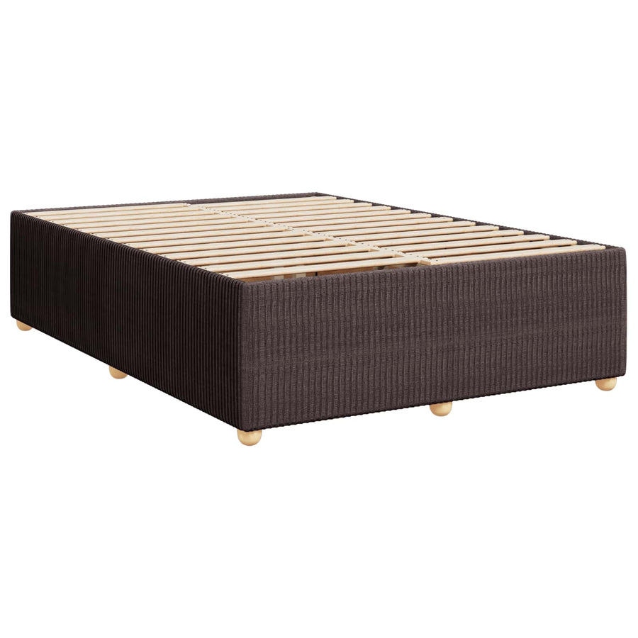 Boxspringbed met matras Donkerbruin 140 x 190 cm Stof