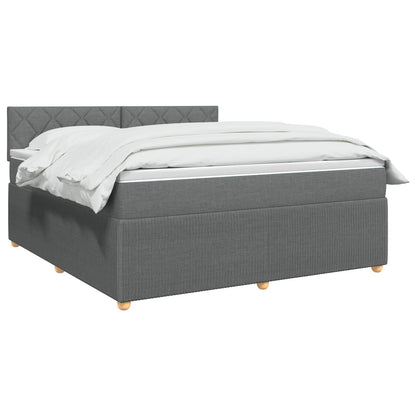 Boxspringbed met matras Donkergrijs 140 x 190 cm Stof