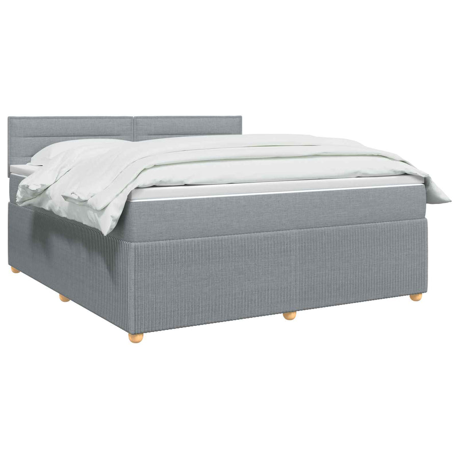 Boxspringbed met matras Lichtgrijs 140 x 200 cm Stof