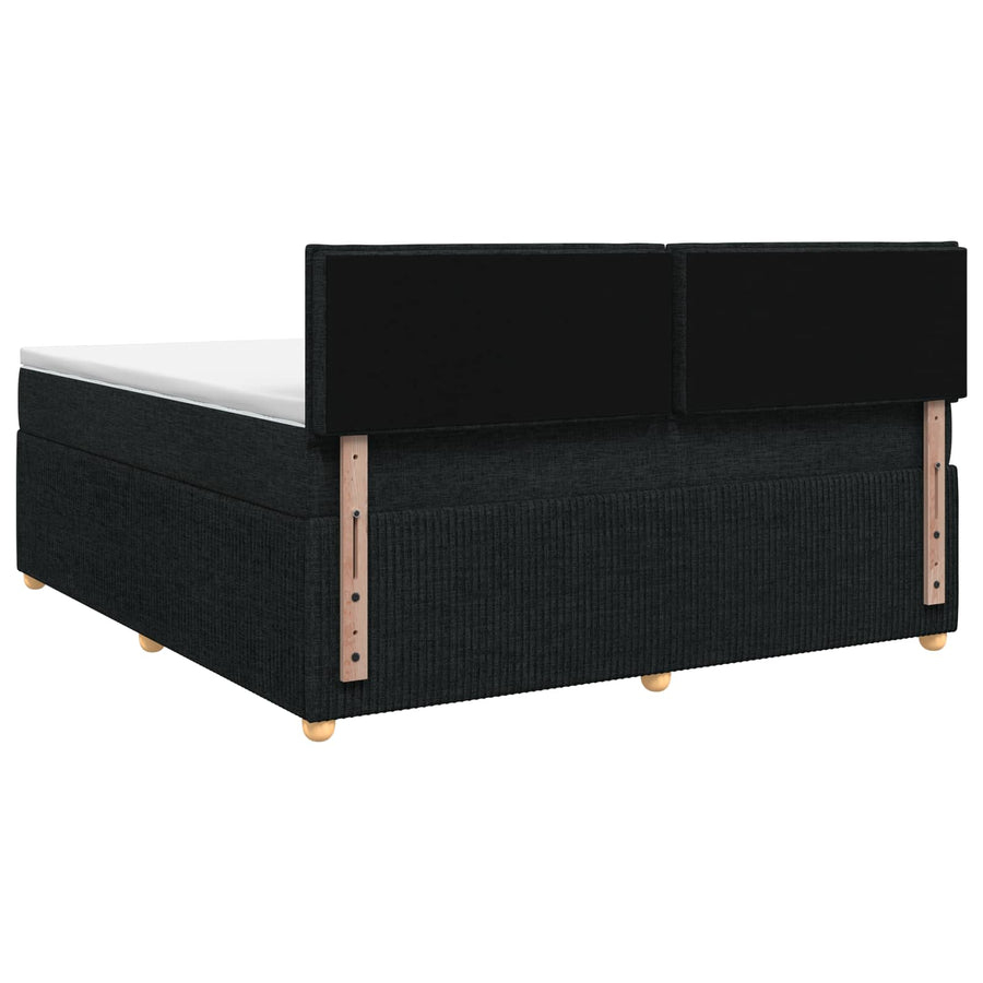 Boxspringbed met matras met hoofdeinde Zwart 140 x 200 cm Stof