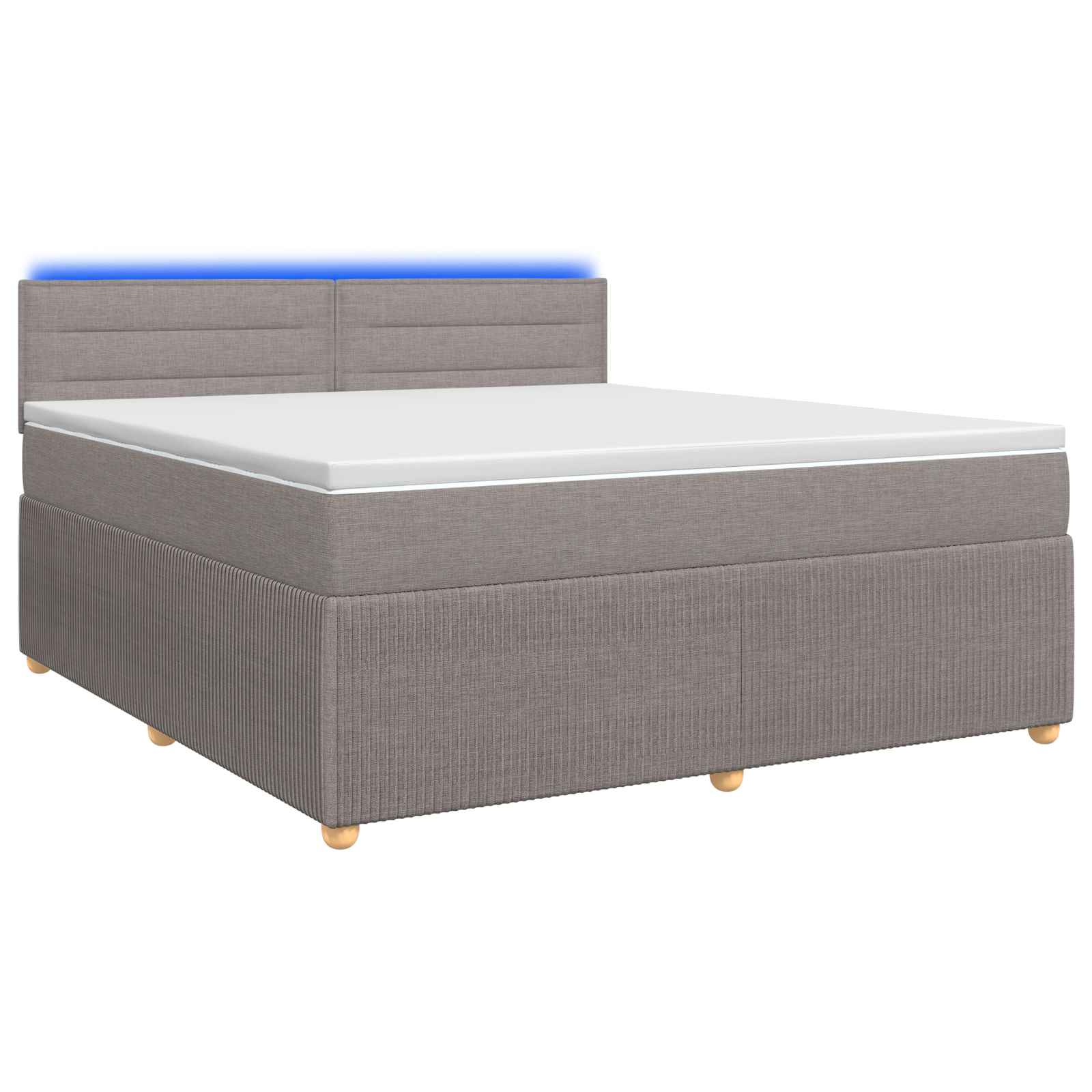 Boxspringbed met matras met hoofdeinde Taupe 140 x 200 cm Stof