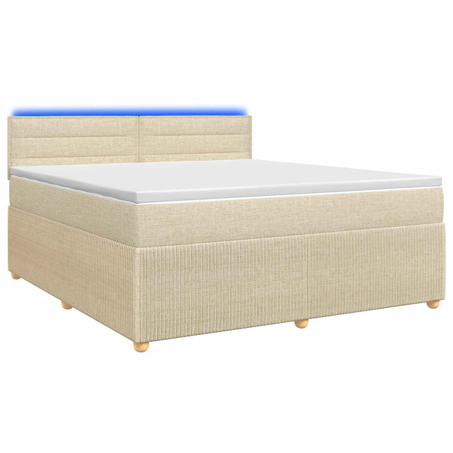 Boxspringbed met matras Crèmekleurig 140 x 200 cm Stof