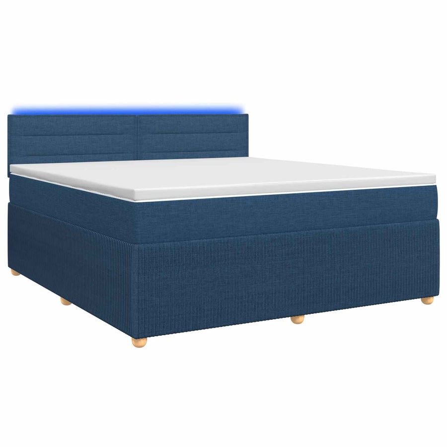 Boxspringbed met matras met hoofdeinde Blauw 140 x 200 cm Stof
