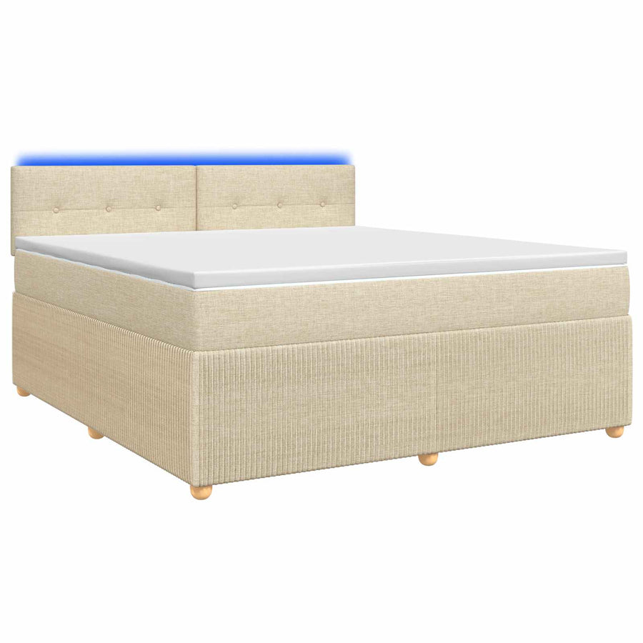 Boxspringbed met matras Crèmekleurig 140 x 200 cm Stof