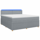 Boxspringbed met matras Lichtgrijs 160 x 200 cm Stof