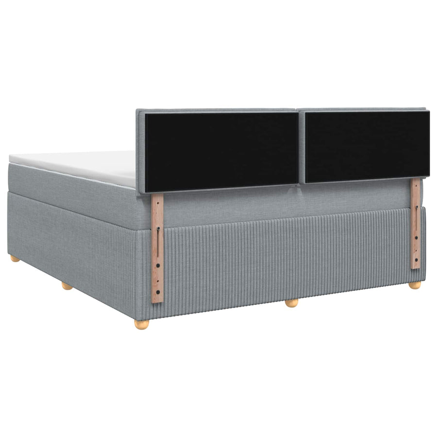 Boxspringbed met matras Lichtgrijs 160 x 200 cm Stof