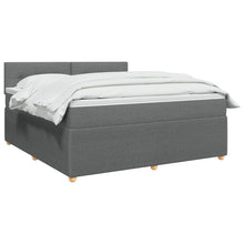 Boxspringbed met matras Donkergrijs 160 x 200 cm Stof