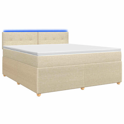 Boxspringbed met matras Crèmekleurig 160 x 200 cm Stof