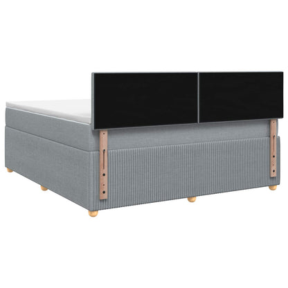 Boxspringbed met matras Lichtgrijs 160 x 200 cm Stof