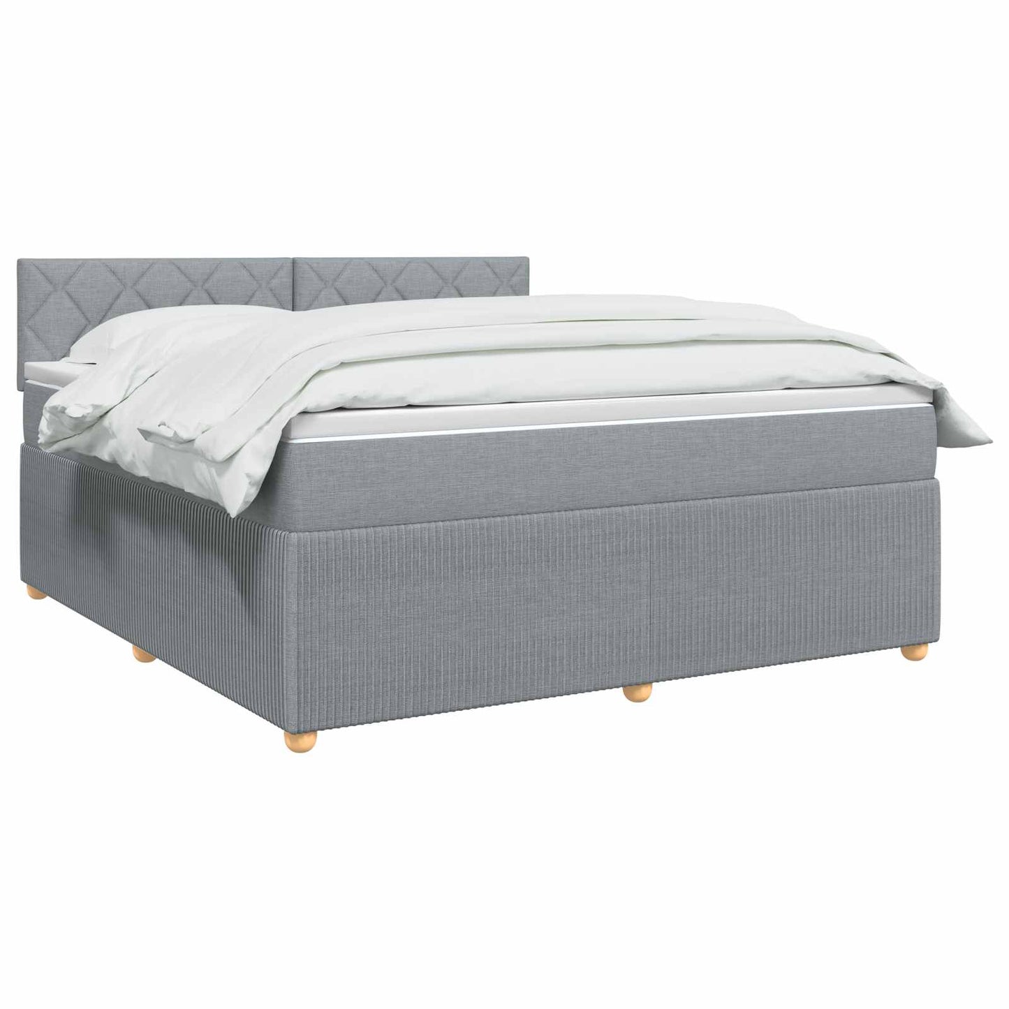 Boxspringbed met matras Lichtgrijs 160 x 200 cm Stof